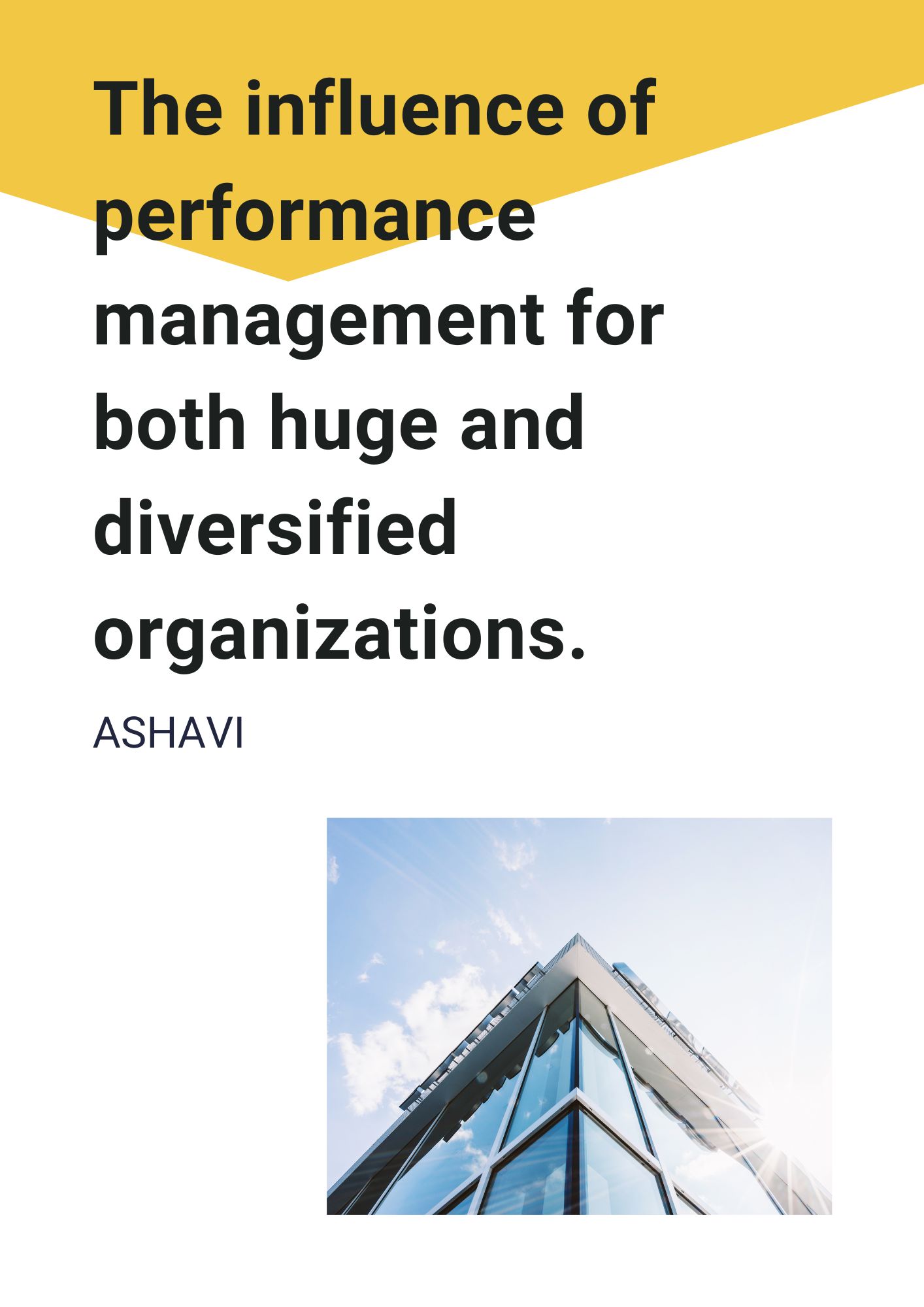 The influence of performance management for both huge and diversified organizations.